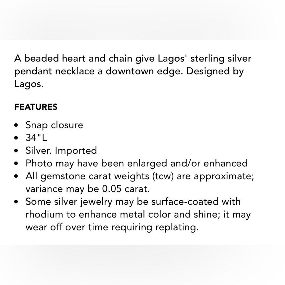 LAGOS Silver Heart Necklace - Picture 4 of 5